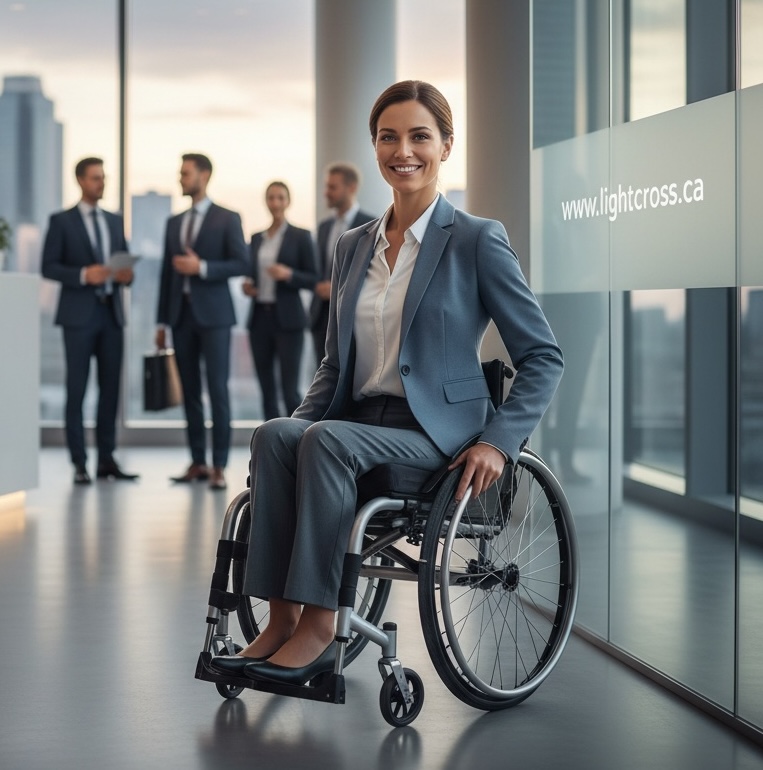 woman in wheelchair smiling